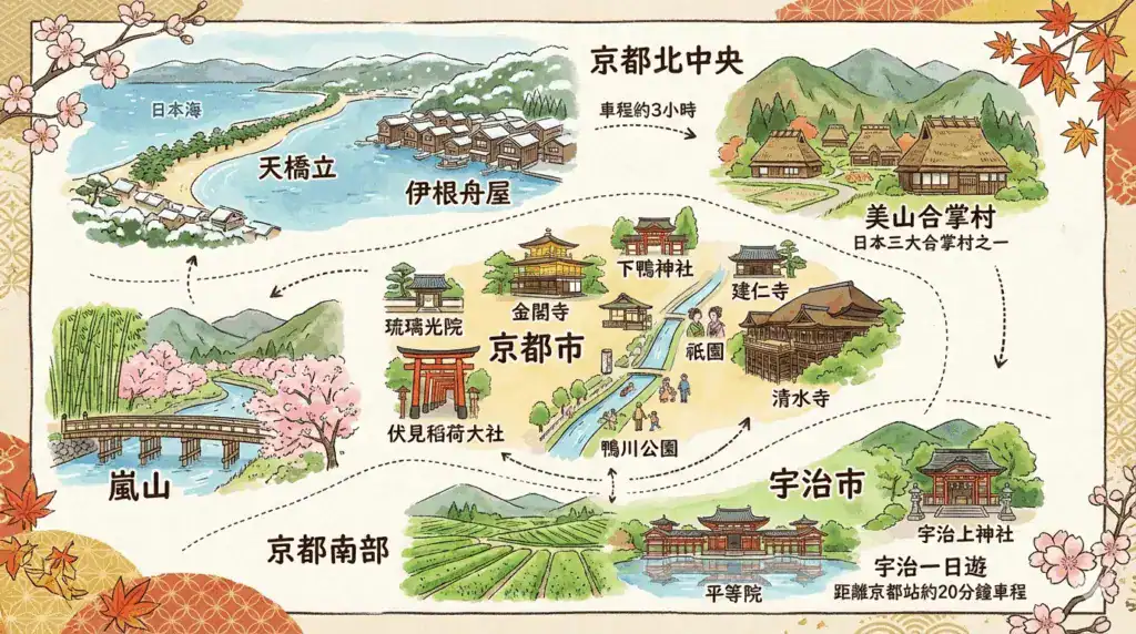 京都 4 大區域景點推薦。