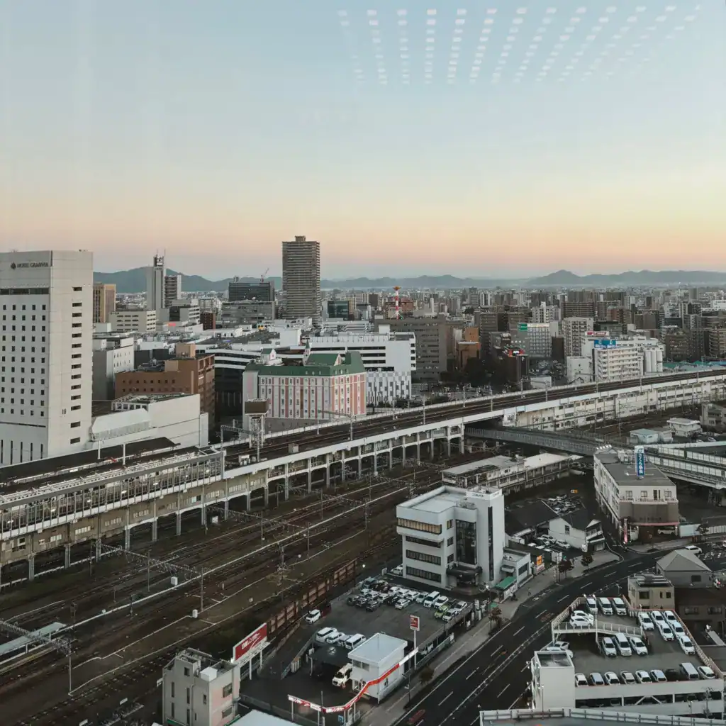 相較於東京和大阪這種大城市,岡山比較少高樓大廈。